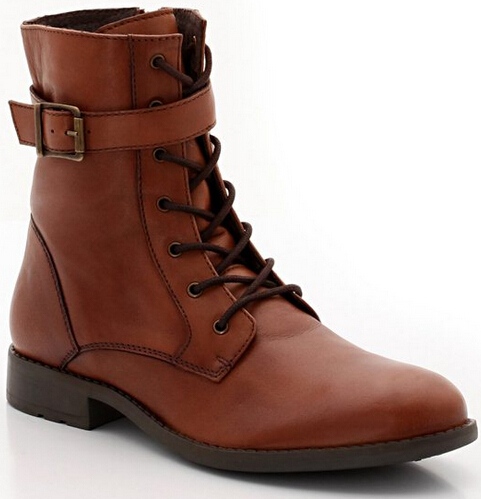R teens
Lace-Up Leather Ankle Boots with Inner Side Zip